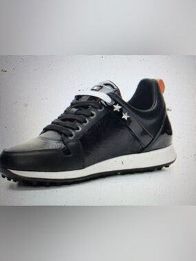 Duca Del Cosma Women's Black Embossed Spikeless Leather Golf Shoes; Sz: 7-7.5;